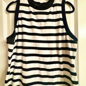Ava & Viv Navy and White Striped Tank Top